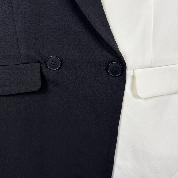 Endless Rose NWT Colorblock Contrast Blazer Romper Small Tuxedo Black White - Picture 8 of 12